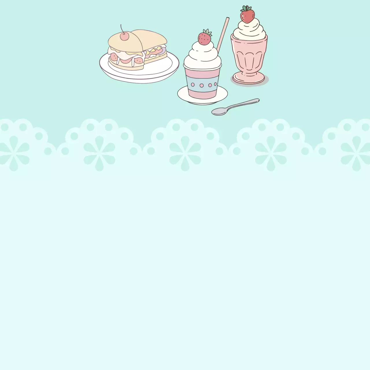 민트 아기자기한 디저트 엽서