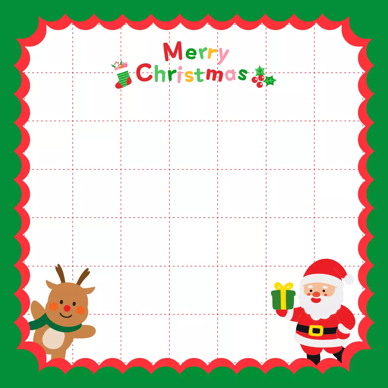 초록 아기자기한 크리스마스 노트