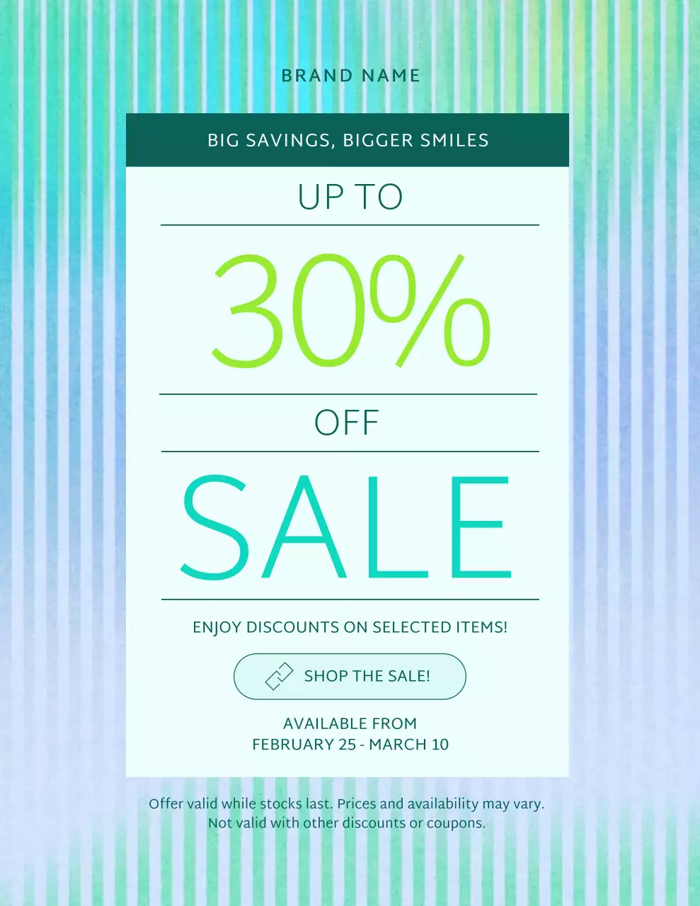 Blue Modern Sales Promotion Poster