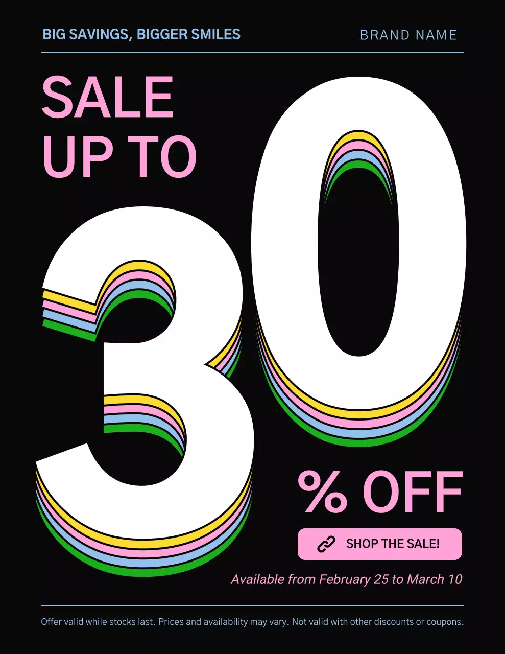Black and Rainbow Modern Sales Promotion Poster