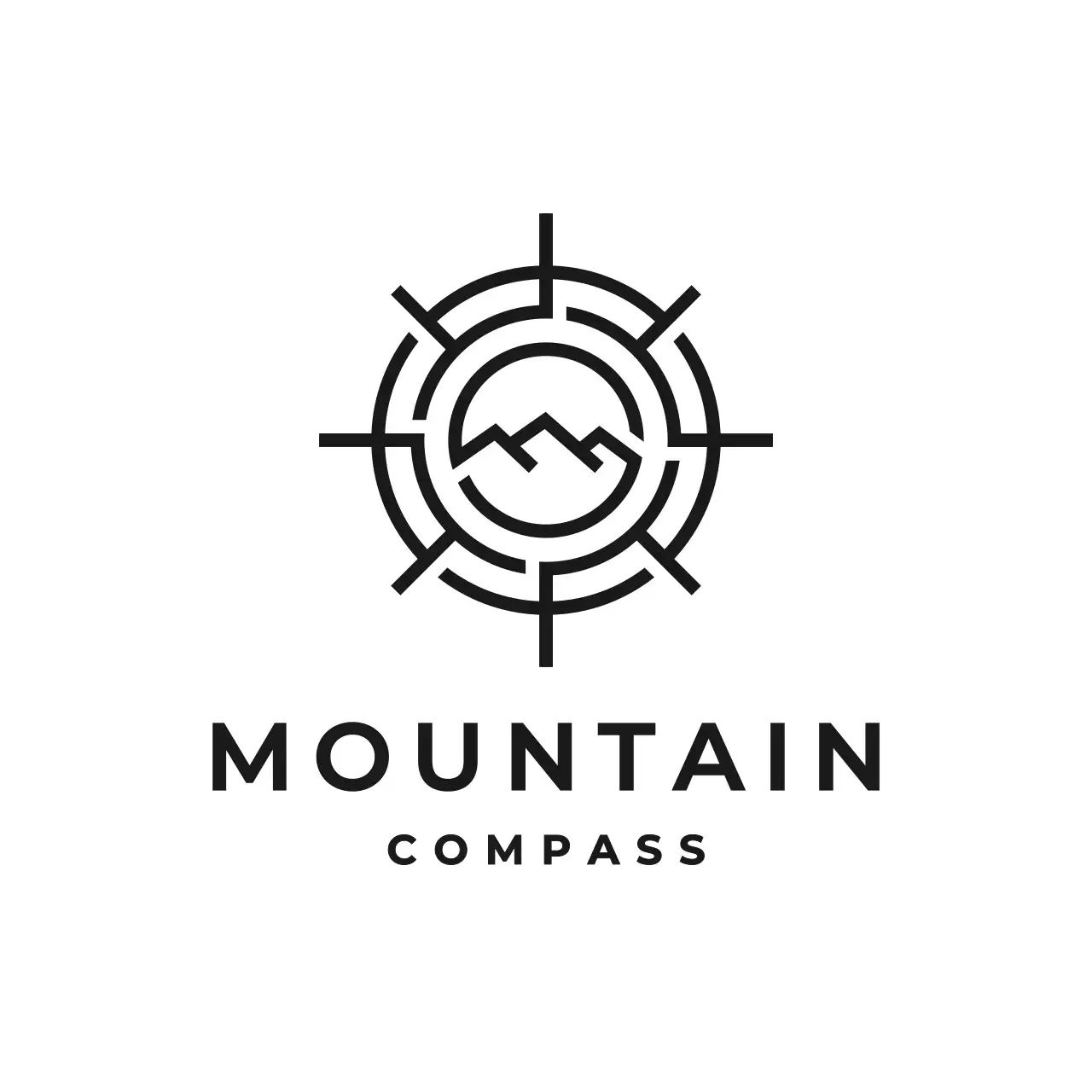 black minimal compass design
