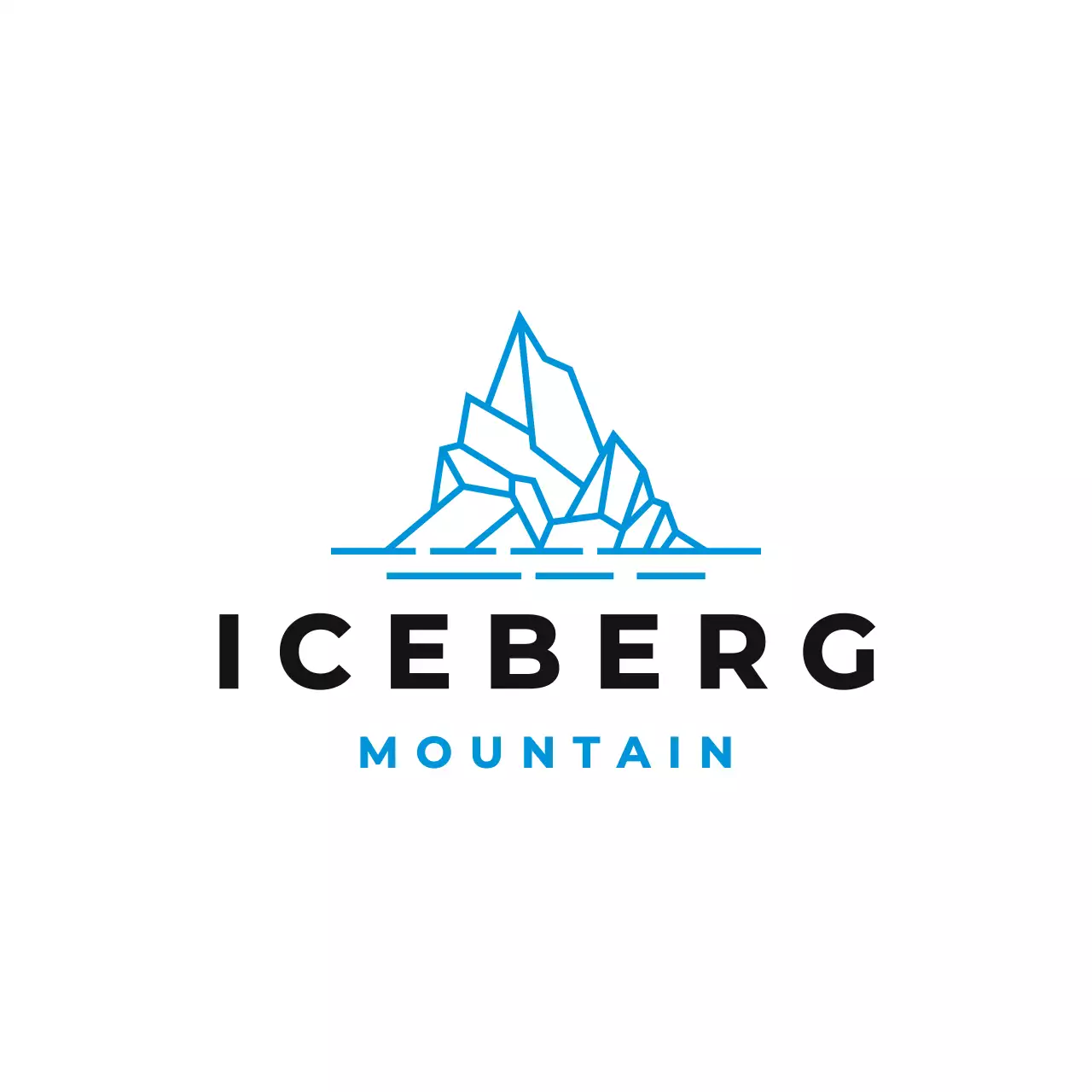 blue minimal mountain for brand identity