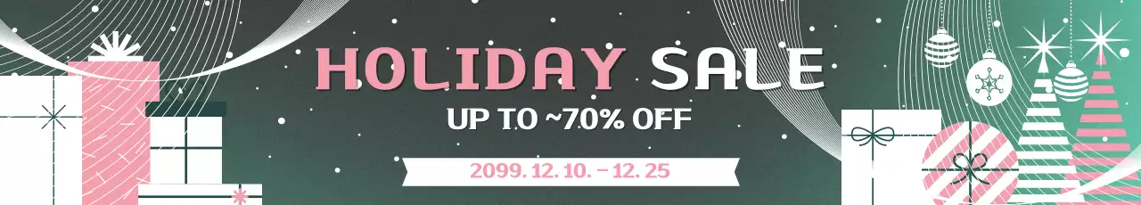 pink modern holiday sale promotion
