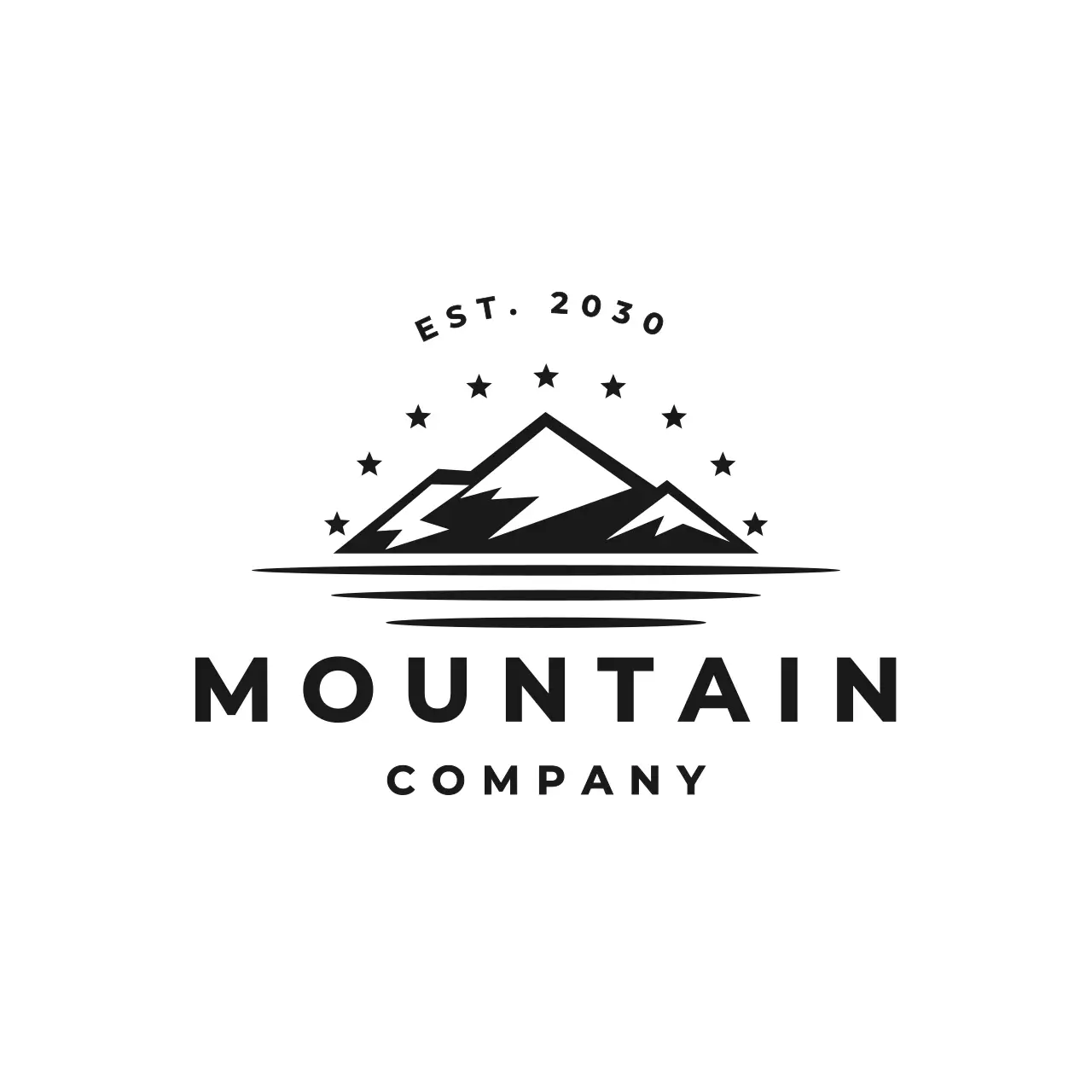 black minimal mountain for brand identity