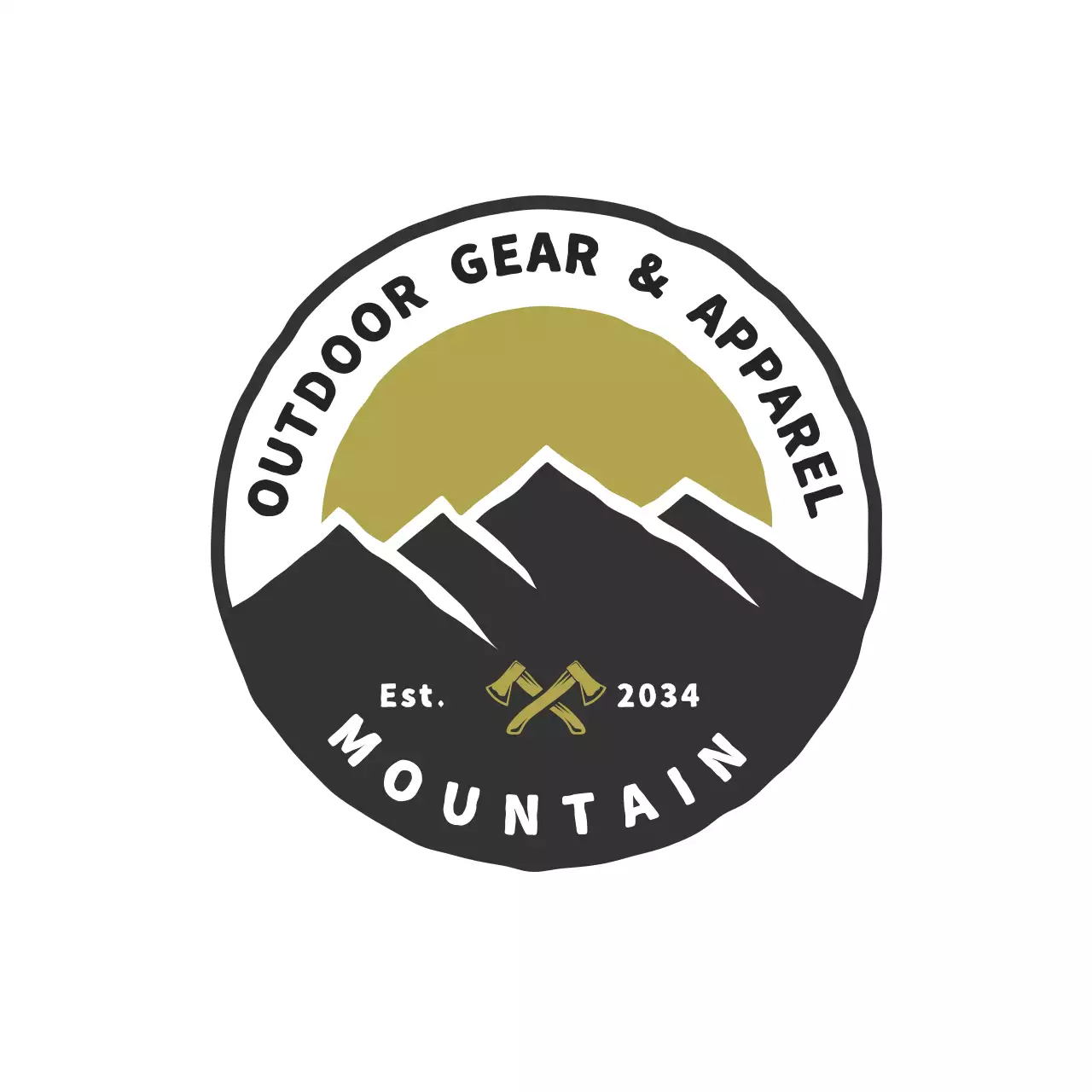 Black Rustic Outdoor Mountain for Brand Identity