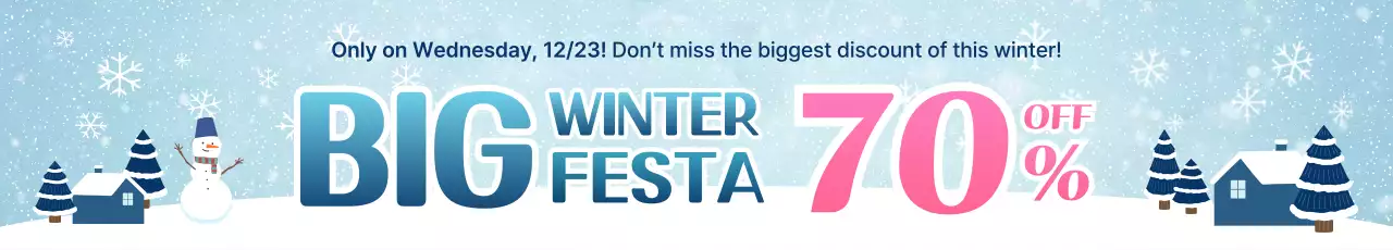 blue festive winter sale promotion