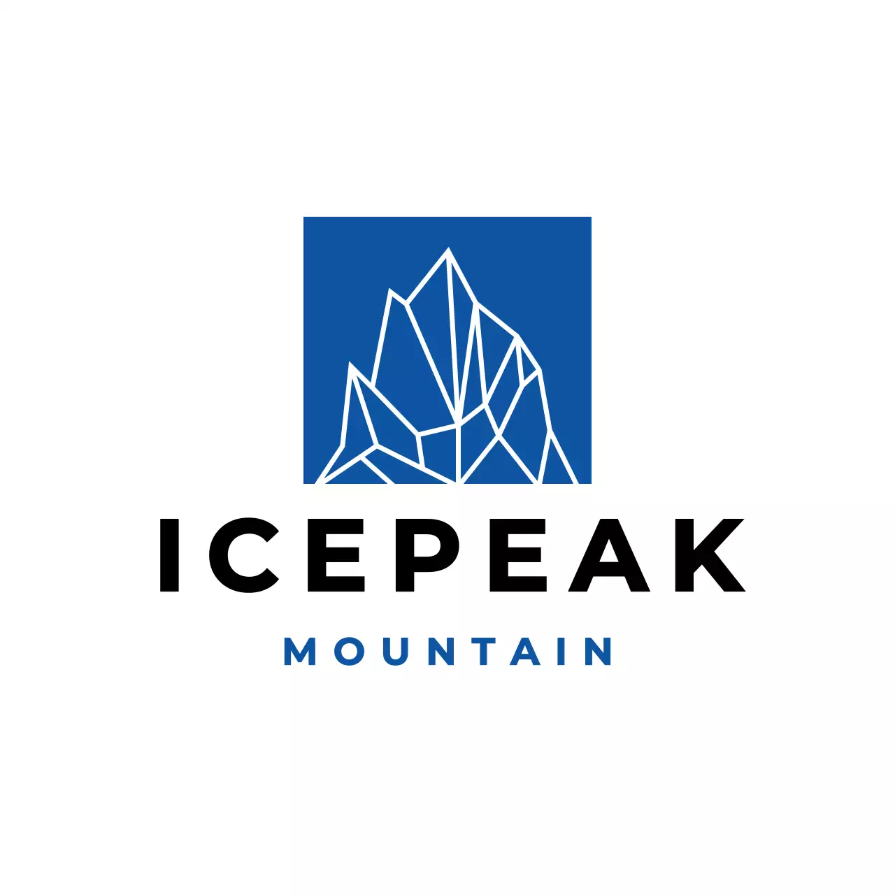 blue geometric mountain for brand identity