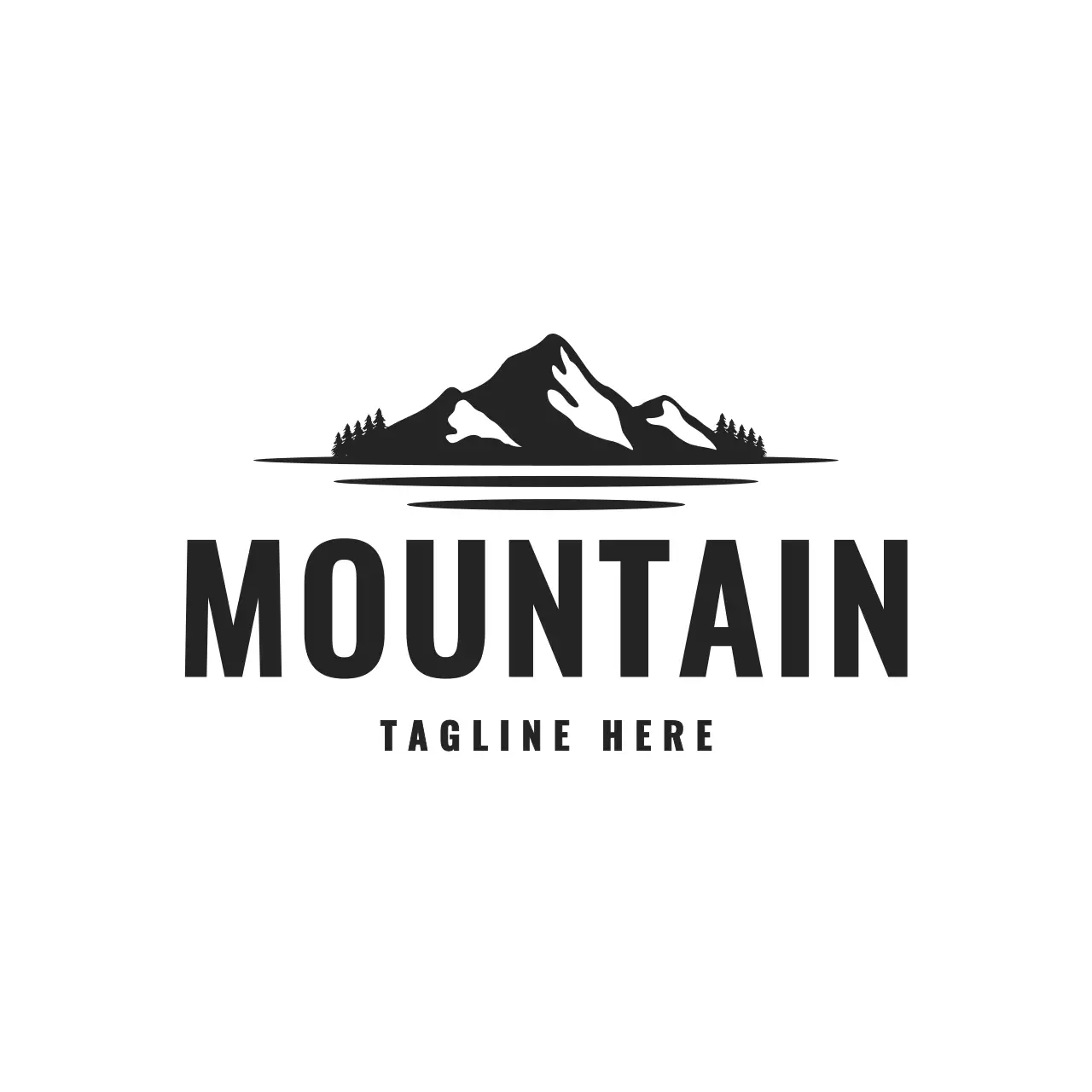 black minimalist mountain for brand identity