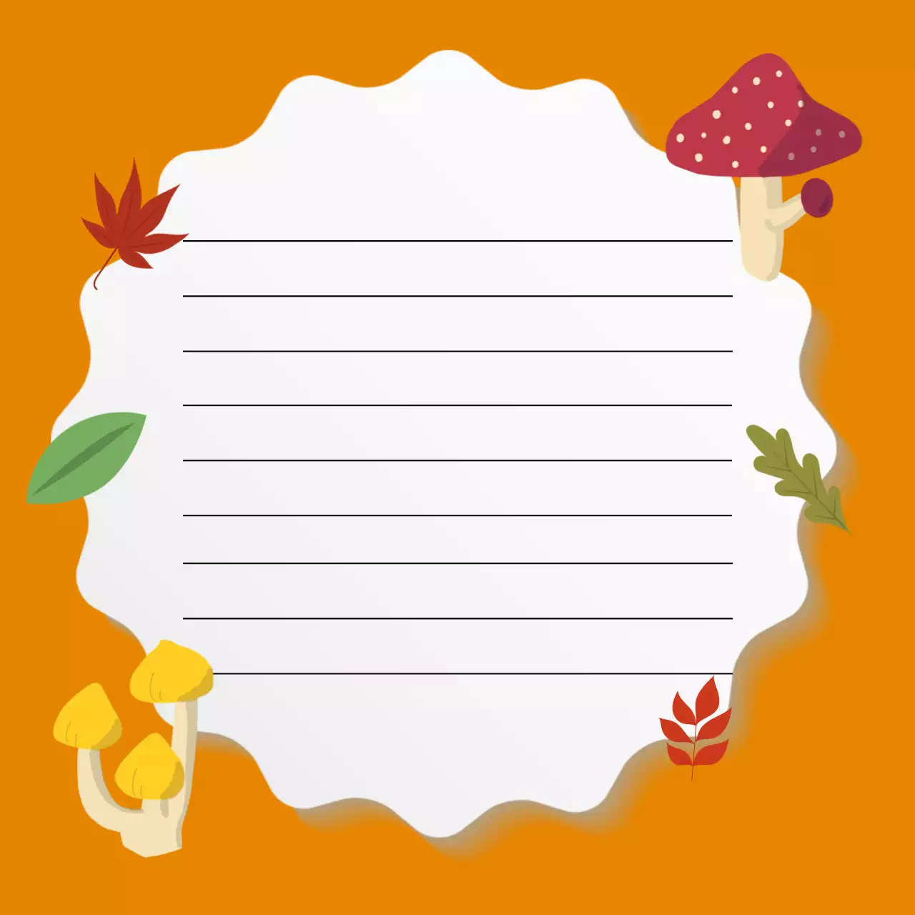 주황 심플 메모지 문구