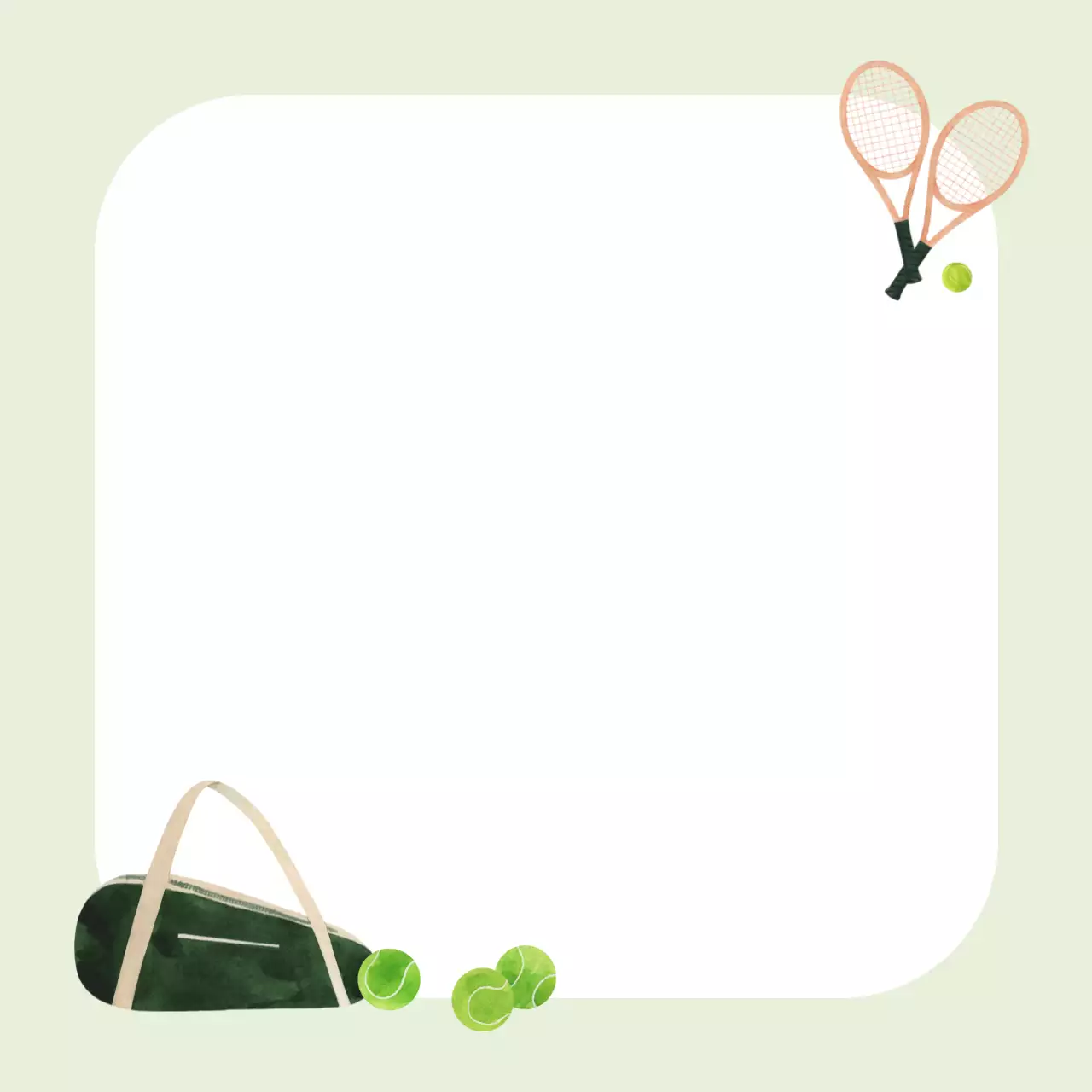 민트 심플 테니스 수채화