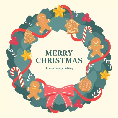 베이지색 아기자기한 크리스마스 인사