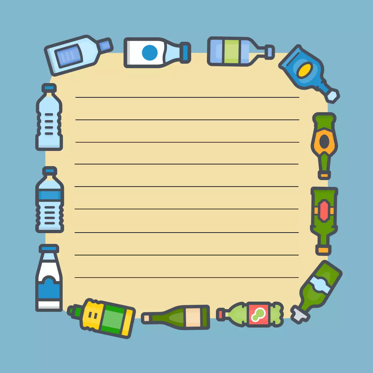 하늘색 아기자기한 문구 메모지