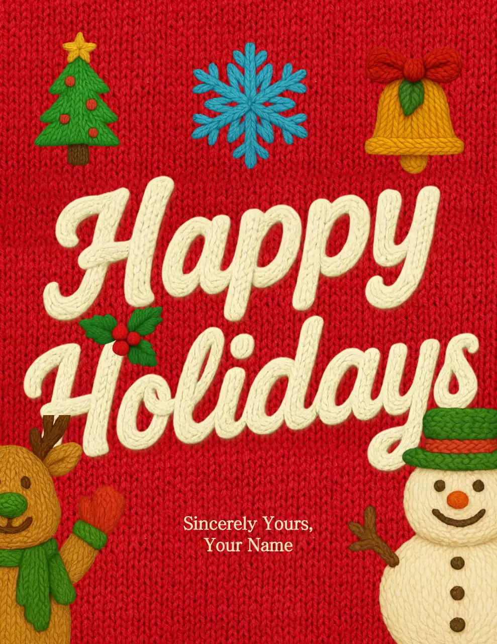 빨간색 전통 휴일 인사 카드