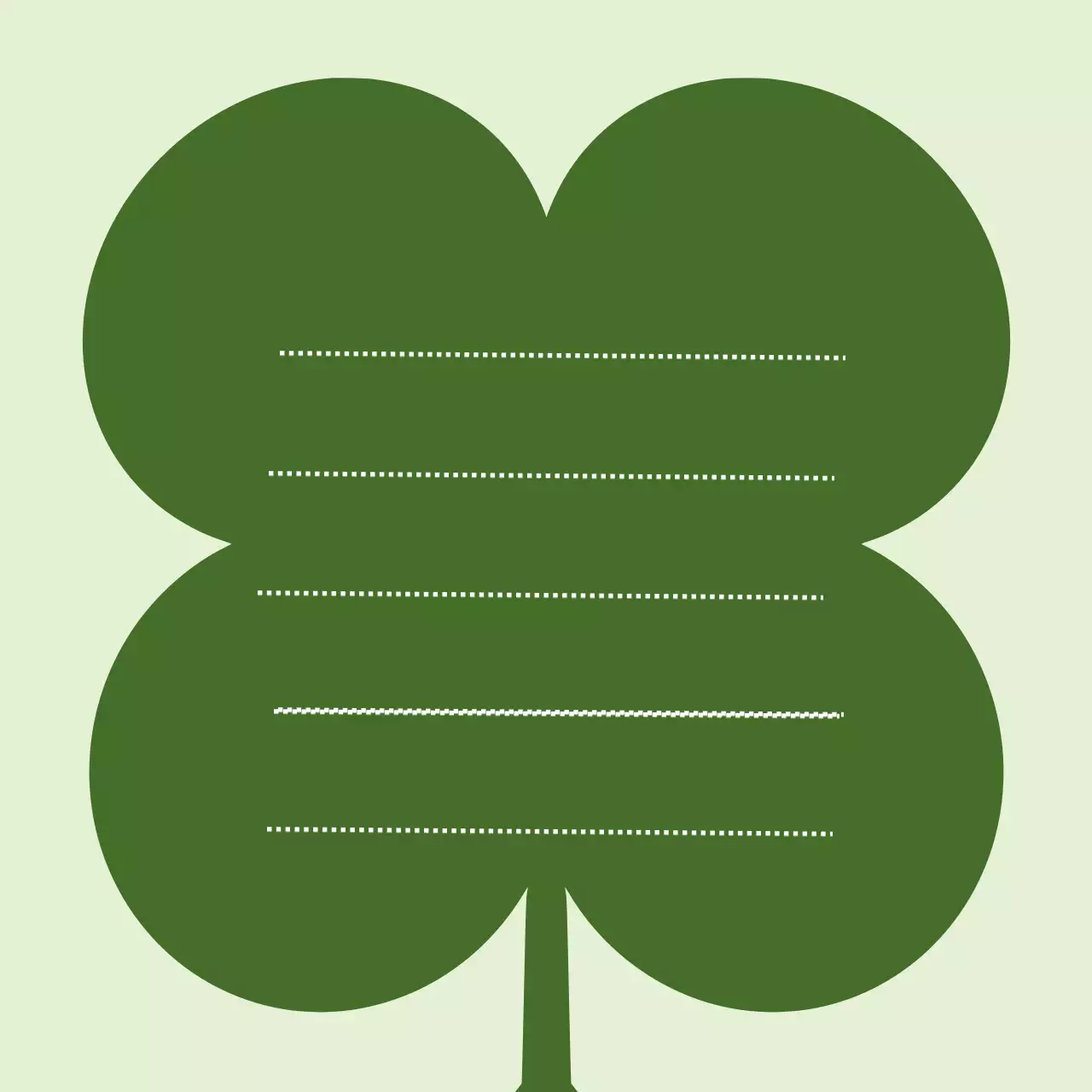 연두색의 심플한 네잎클로버 편지