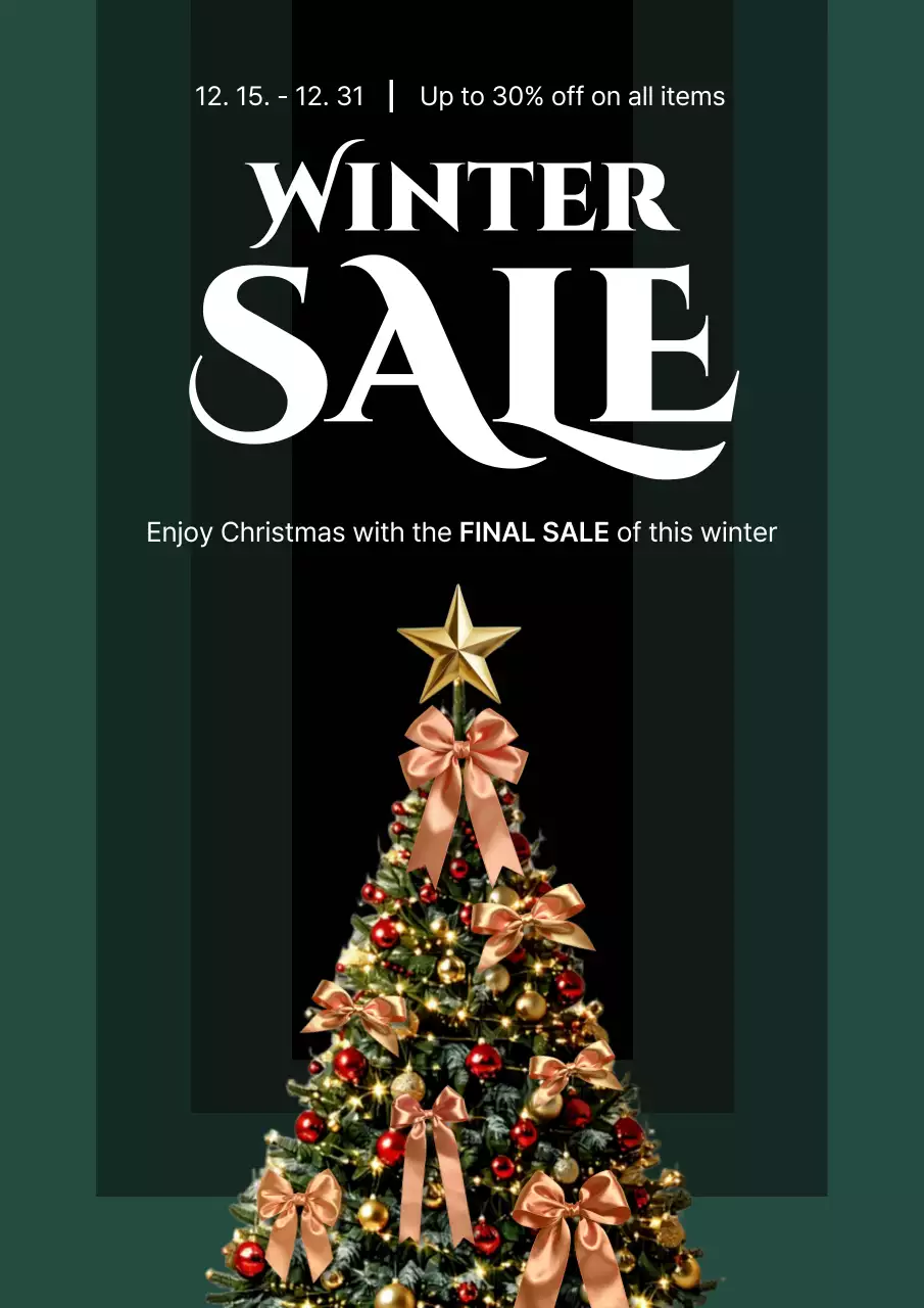 green festive winter christmas sale promotion