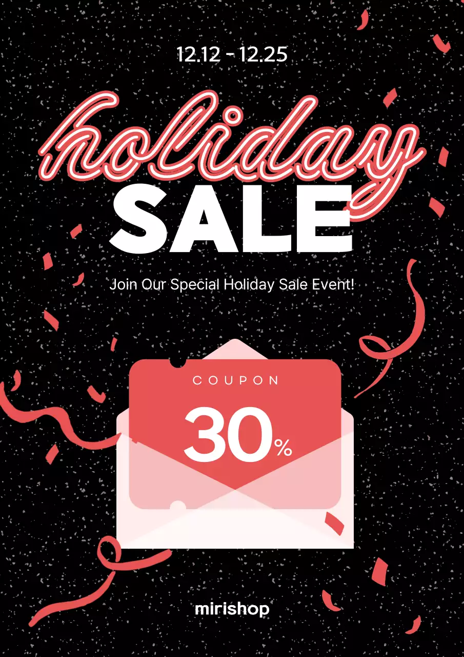 black red modern holiday sale promotion