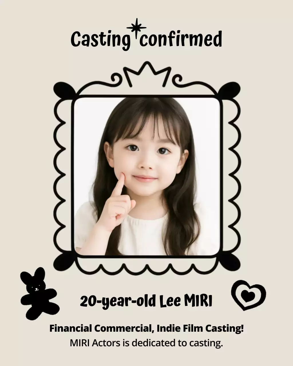 beige modern casting announcement