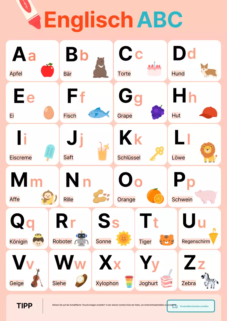 Pink Baby Englische Lernmaterialien
