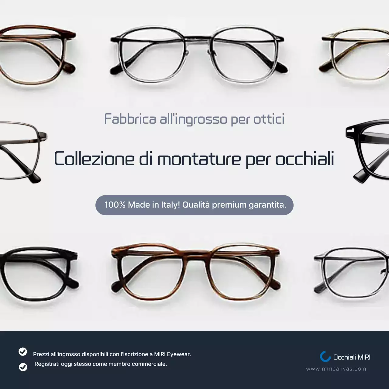 Promozione del prodotto: occhiali moderni grigi