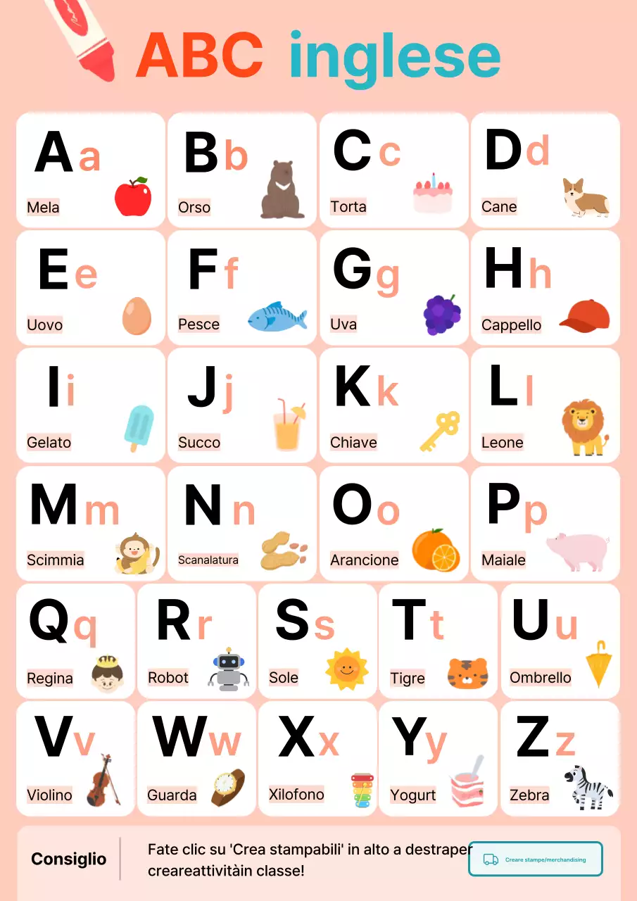 Materiali didattici in inglese per bambini rosa