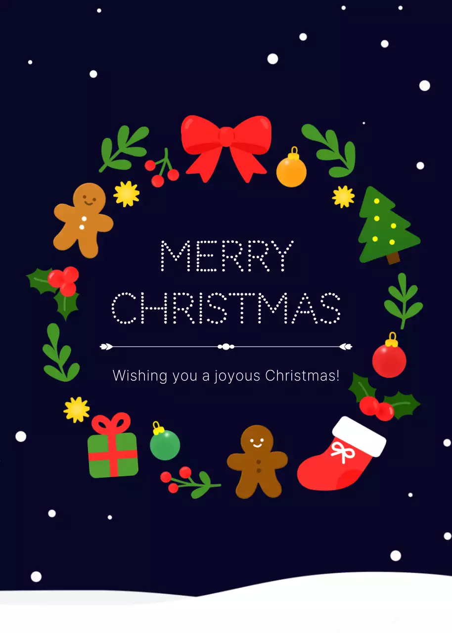 남색 아기자기한 크리스마스 인사