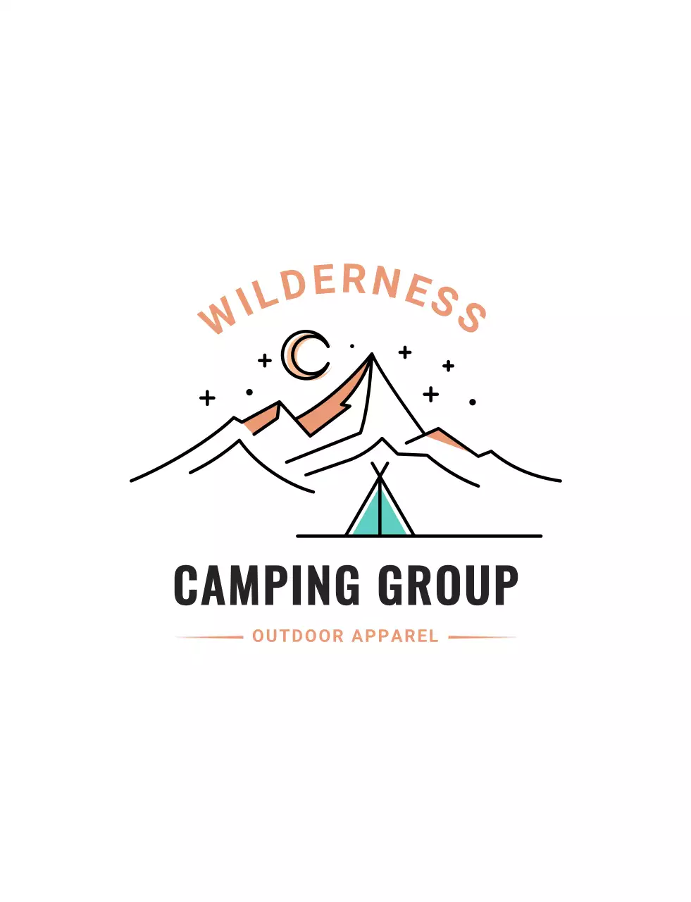 오렌지색 미니멀 캠핑 광고