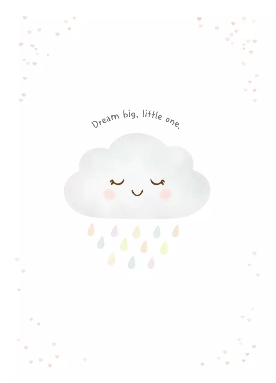 흰색 아기자기한 귀여운 베이비샤워 어린이 유아용 엽서