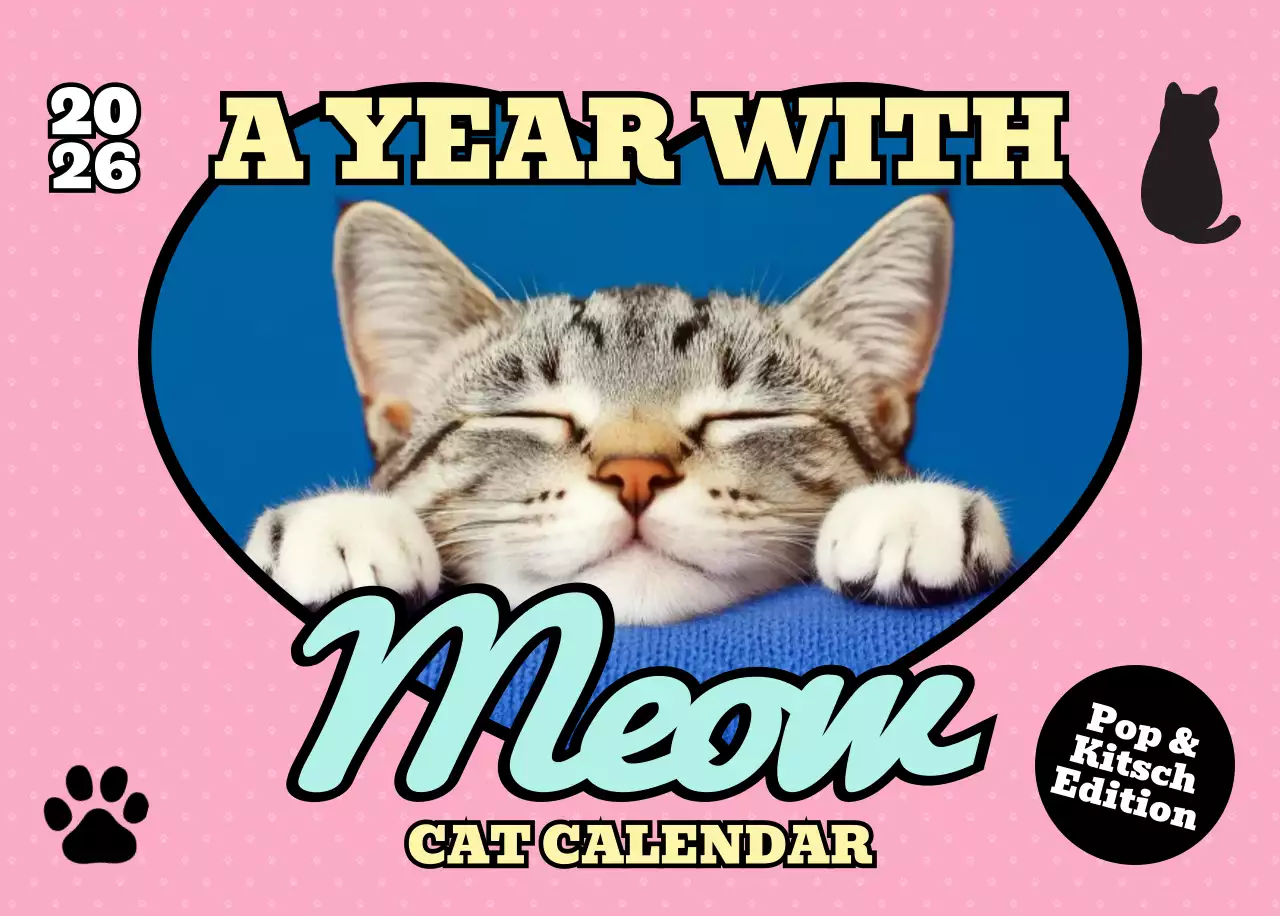 핑크 키치 고양이 캘린더