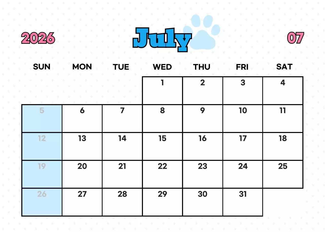 핑크 키치 고양이 캘린더