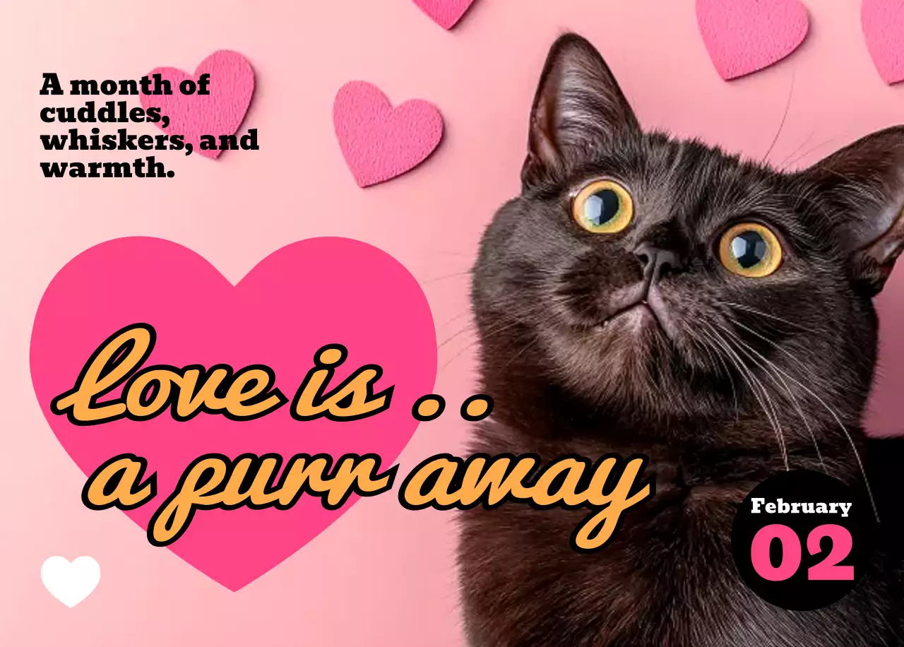 핑크 키치 고양이 캘린더