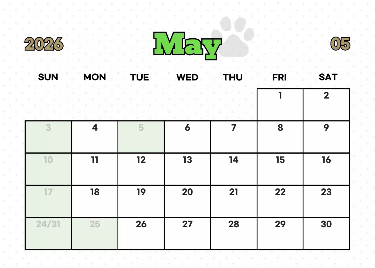 핑크 키치 고양이 캘린더