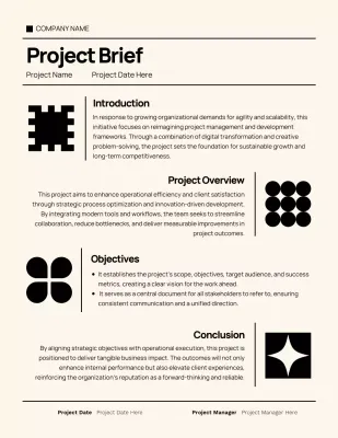 Minimalist Modern Project Report Poster
