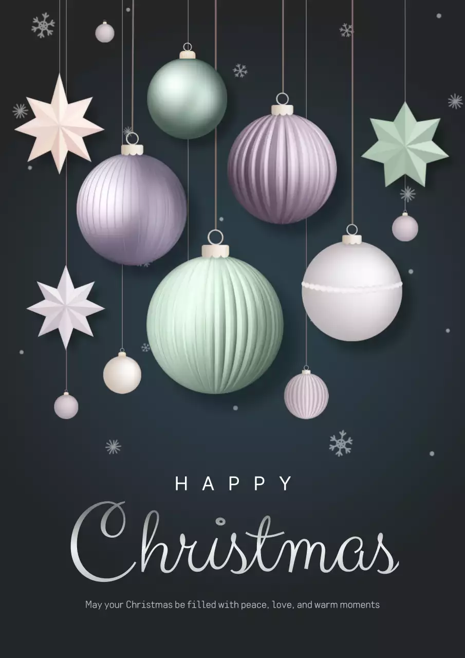 연보라 우아한 크리스마스 카드