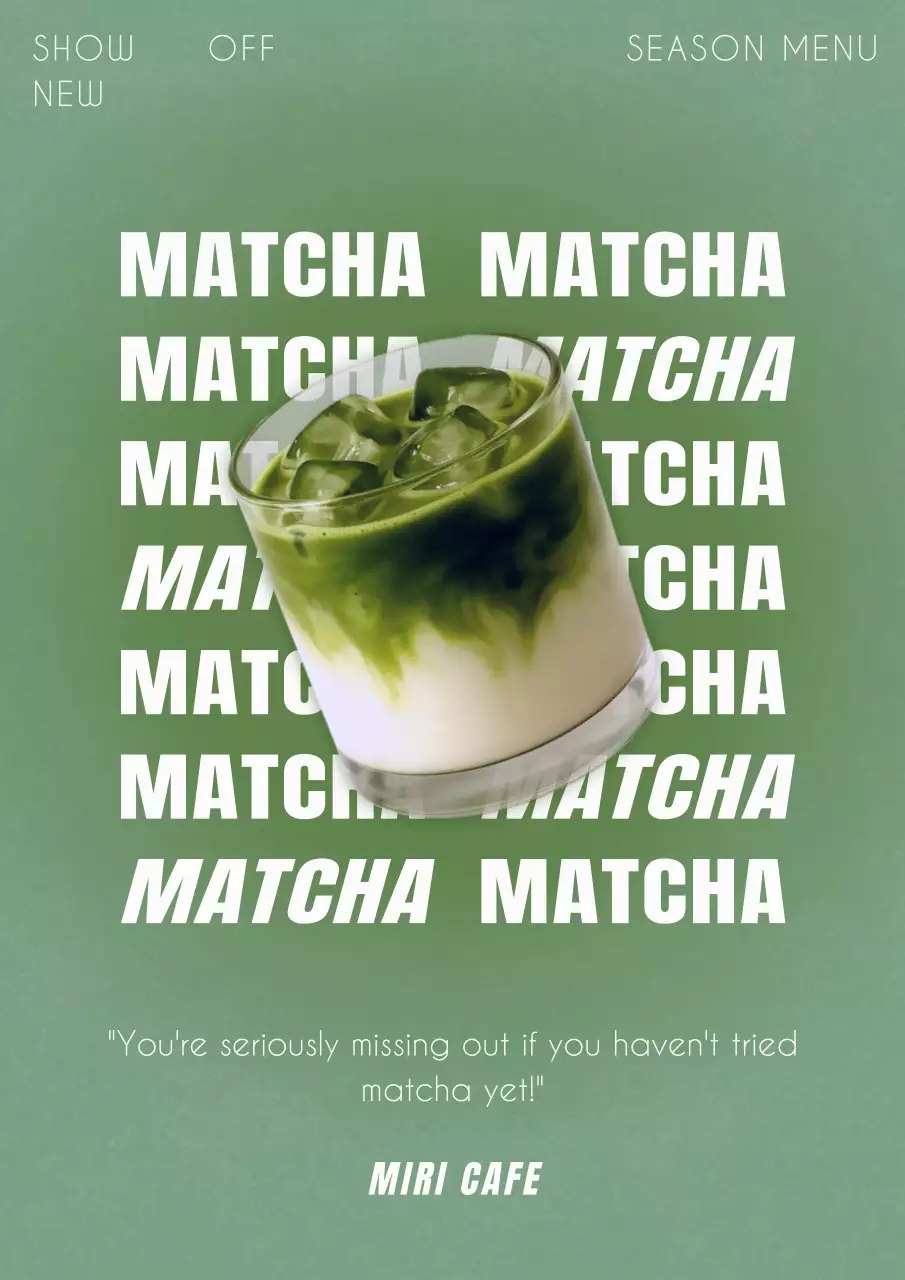 초록 모던 카페 메뉴 홍보