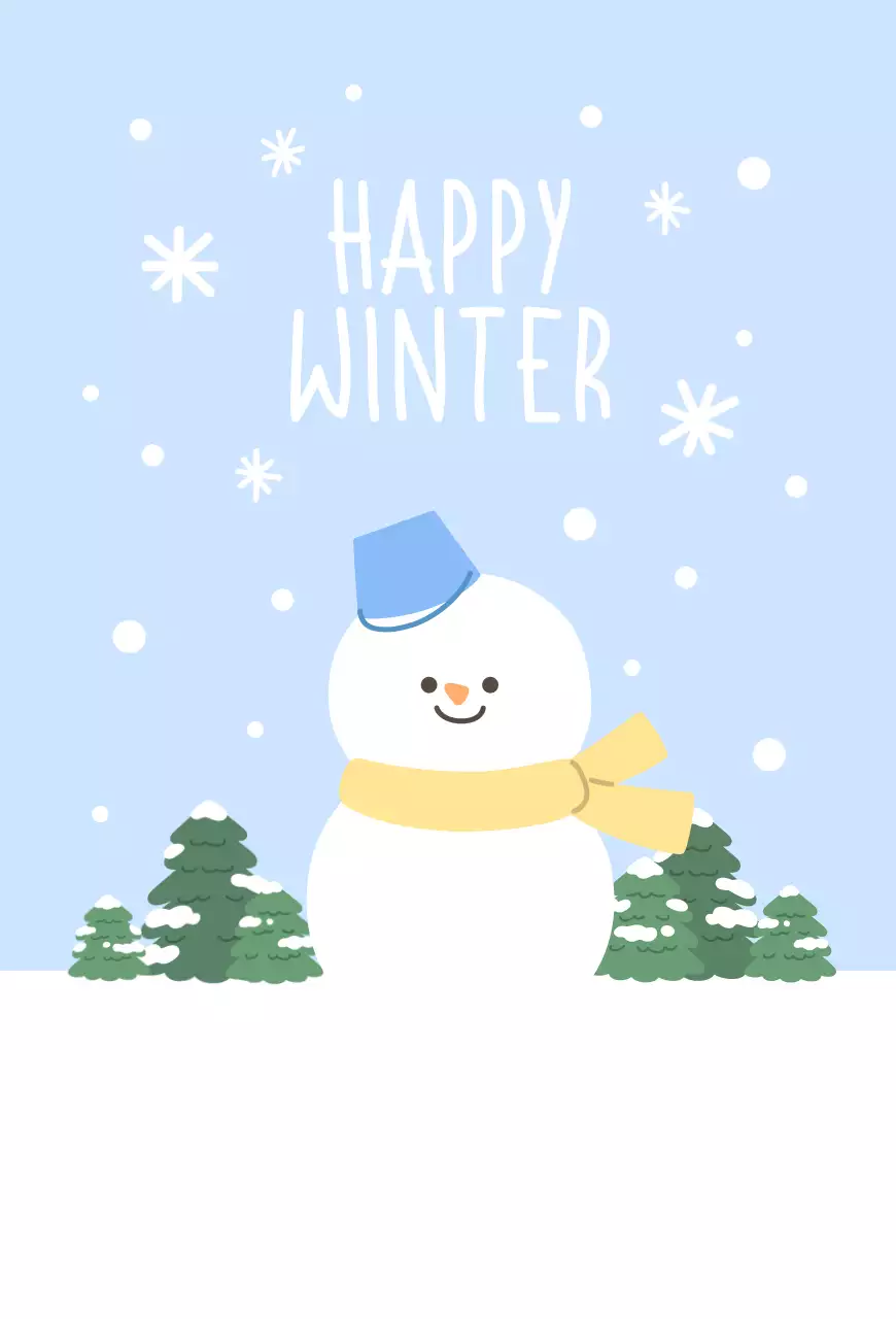 하늘색의 귀여운 겨울 디자인