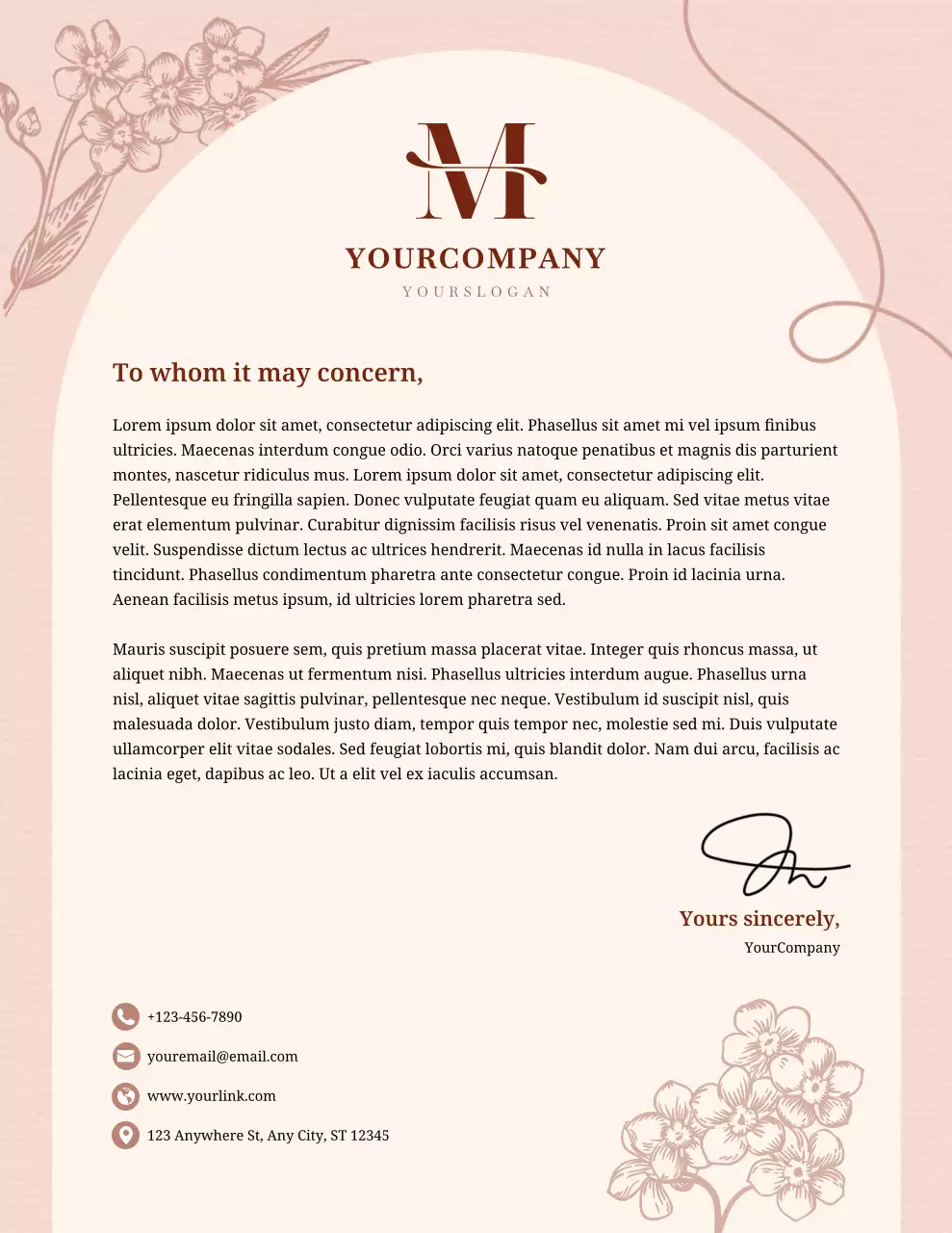 Beige Elegant Business Letterhead