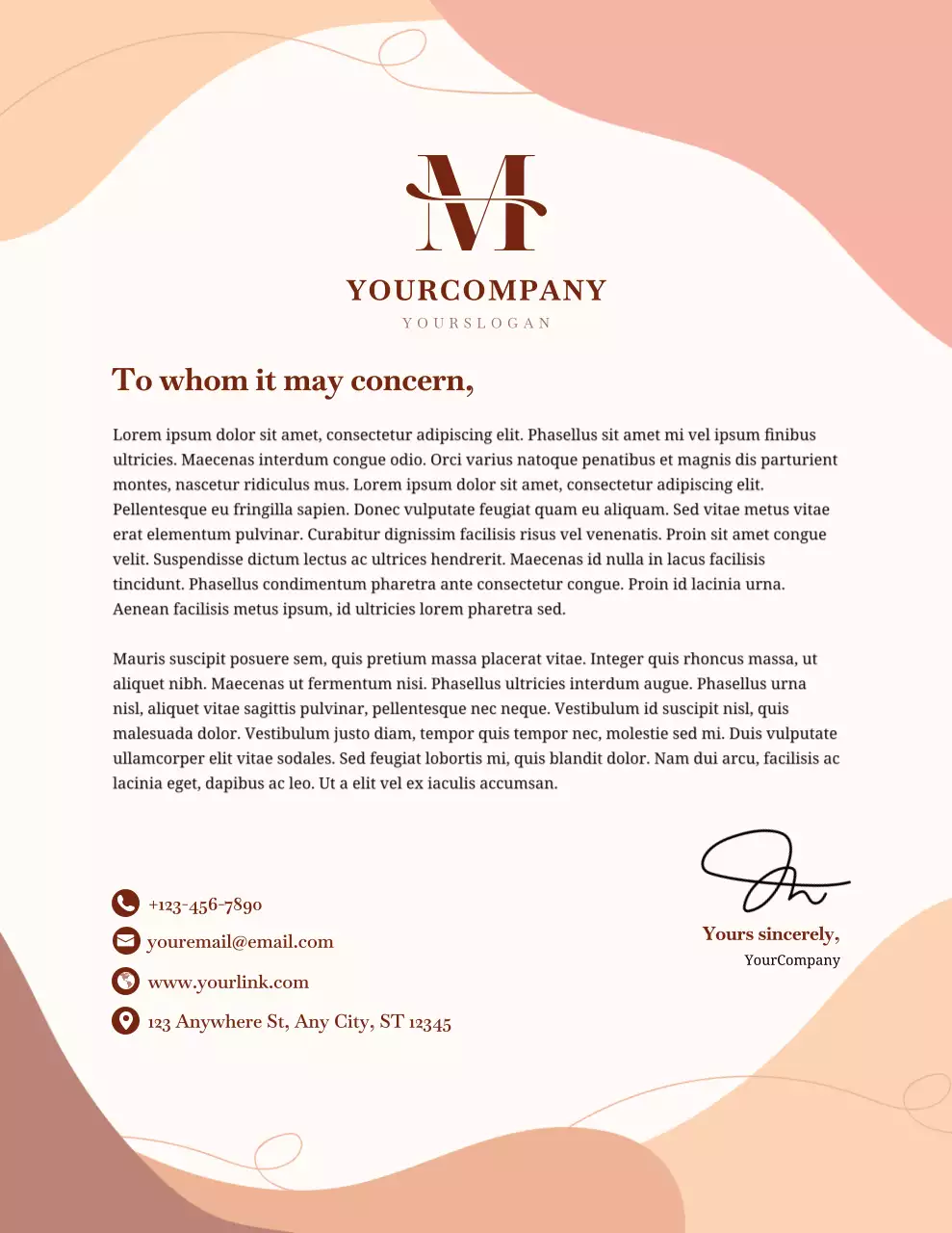 Beige Elegant Business Letterhead
