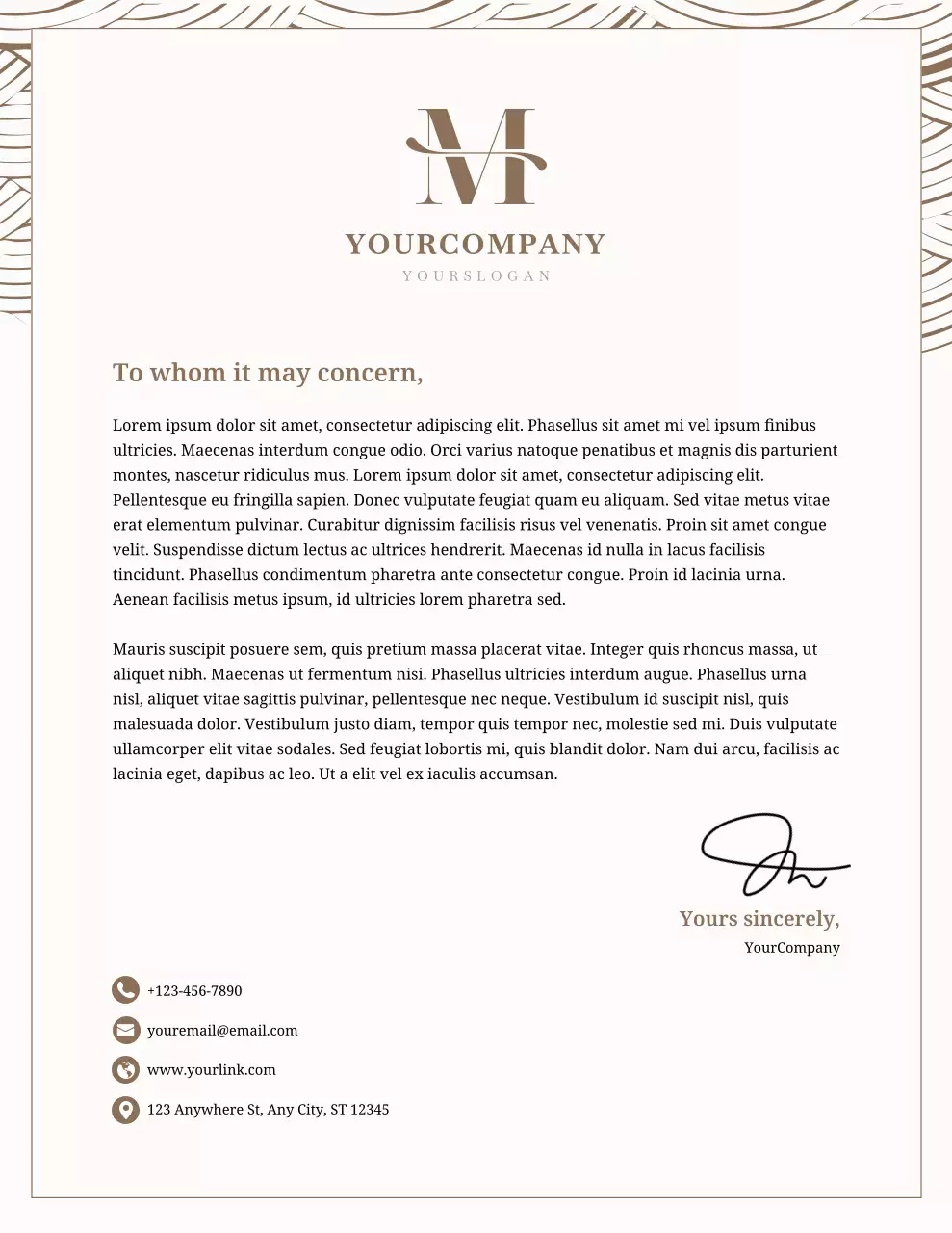 Beige Professional Business Letterhead