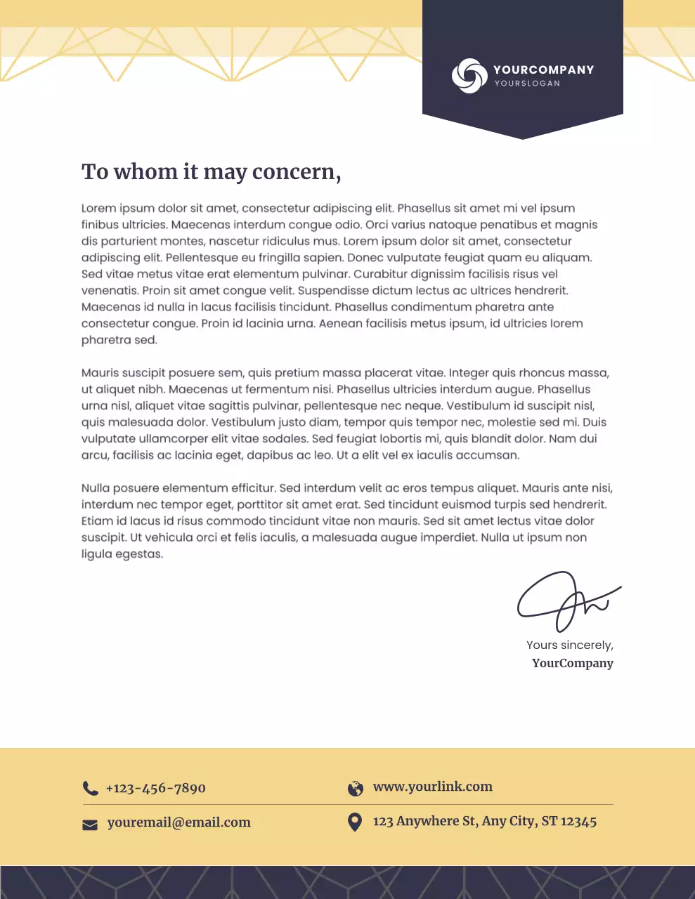 Gold Professional Business Letterhead