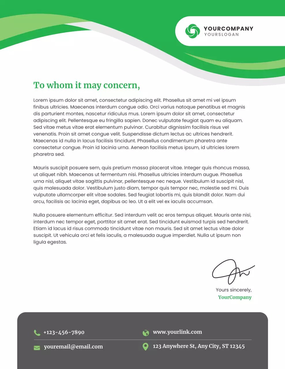 녹색 모던 비즈니스 레터헤드