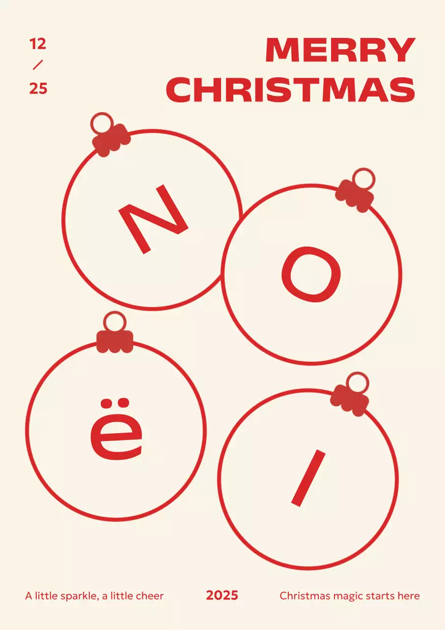 빨강 모던 크리스마스 카드