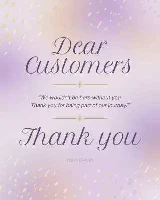 Purple Elegant Customer Announcement Instagram Post