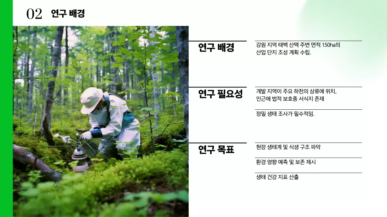 초록 심플 환경 보고서