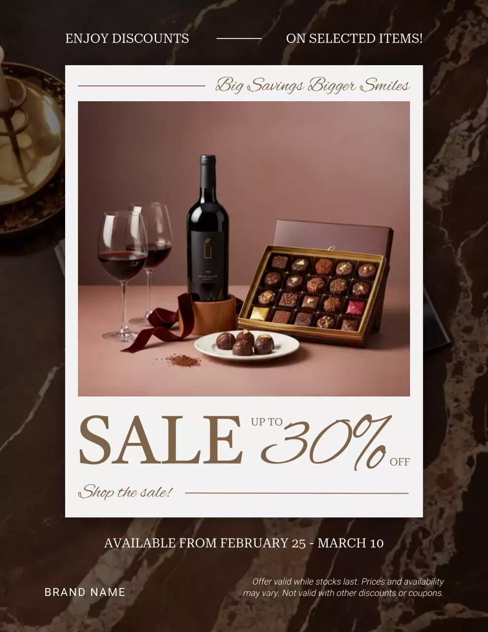 Brown Elegant Sales Promotion Poster