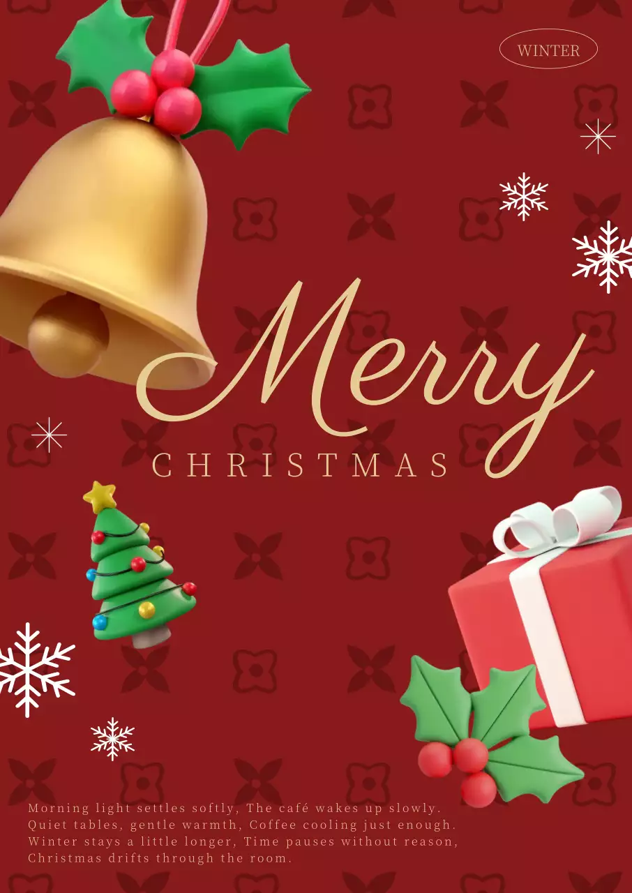 빨강 빈티지 크리스마스 엽서