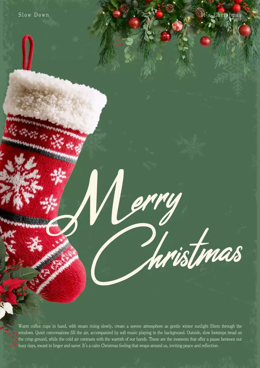 초록 클래식 크리스마스 엽서