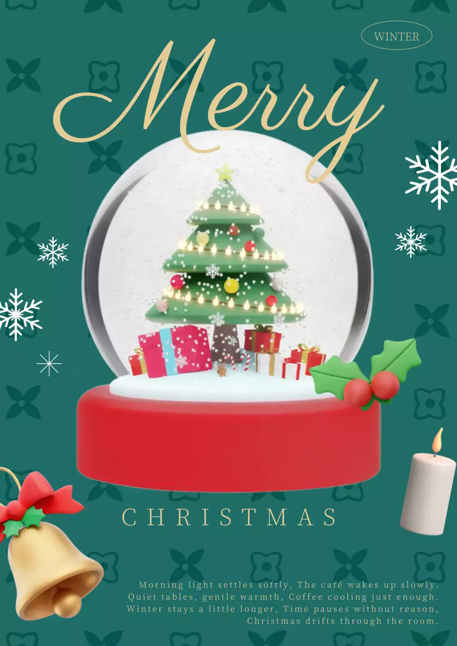 초록 아기자기한 크리스마스 카드