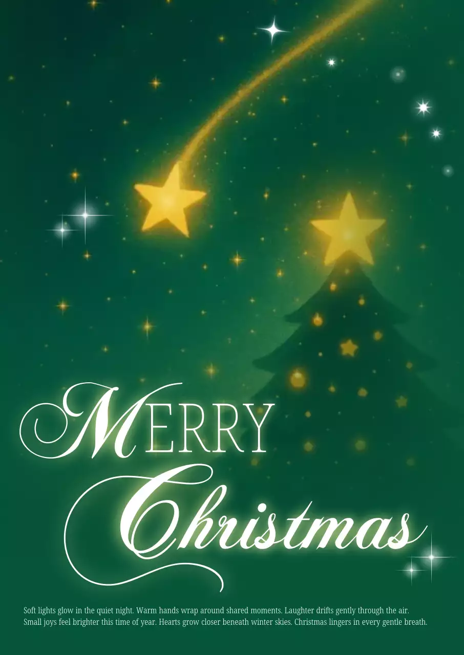 초록 빈티지 크리스마스 카드