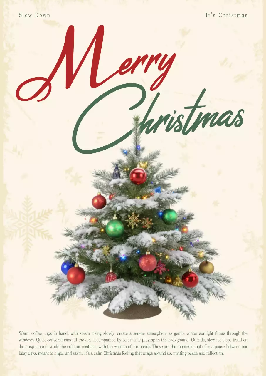 베이지 클래식 크리스마스 엽서