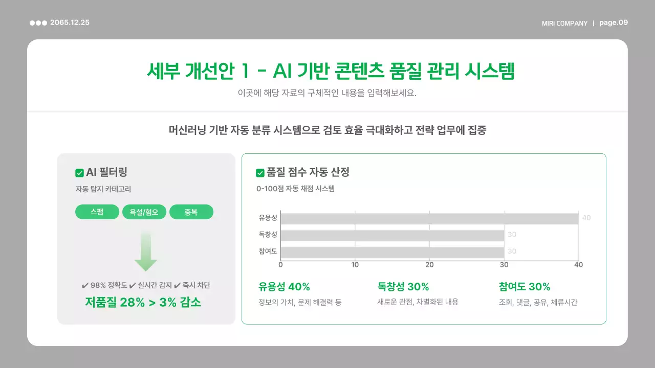 초록 미니멀 정책 보고서 분석